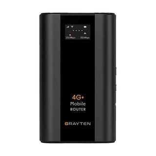 مودم روتر قابل حمل 4.5G گریتن مدل GT688 Max، پشتیبانی از Wi-Fi 6 و 32 کاربر، باتری 6400 میلی‌آمپرساعت، سرعت دانلود تا 300 مگابیت‌برثانیه و آپلود تا 50 مگابیت‌برثانیه، نمایشگر LCD رنگی و پورت‌های RJ-45 LAN و USB Type-C
