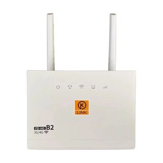 مودم سیمکارتی رومیزی 4G LTE کی‌لینک مدل B2 با دو آنتن خارجی، نصب آسان Plug & Play، پورت USB Type-C و سه پورت LAN، پشتیبانی از پروتکل‌های امنیتی WPA/WPA2 و سازگار با سیمکارت‌های FD
