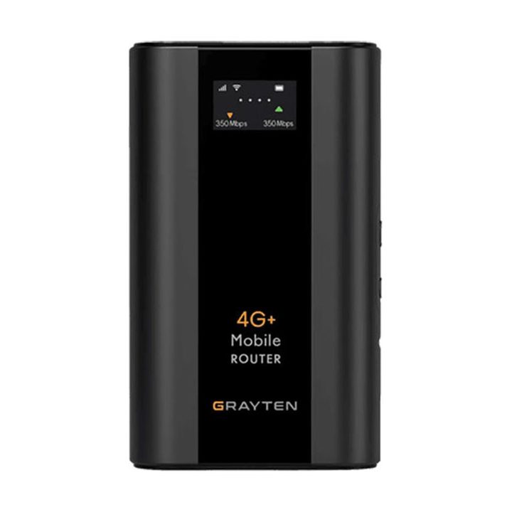 مودم روتر قابل حمل 4.5G گریتن مدل GT688 Max، پشتیبانی از Wi-Fi 6 و 32 کاربر، باتری 6400 میلی‌آمپرساعت، سرعت دانلود تا 300 مگابیت‌برثانیه و آپلود تا 50 مگابیت‌برثانیه، نمایشگر LCD رنگی و پورت‌های RJ-45 LAN و USB Type-C