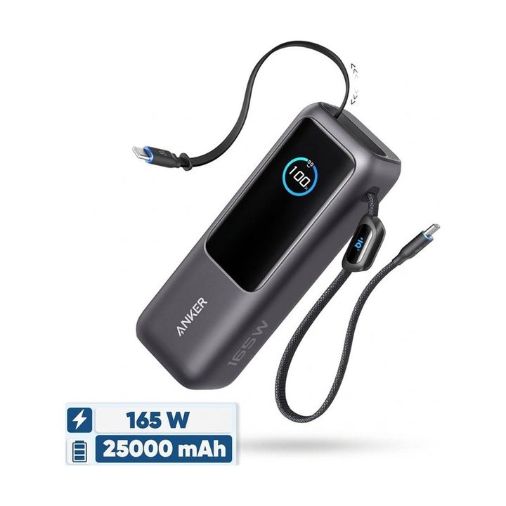 پاوربانک 100 وات انکر مدل A1695 ظرفیت 25000 میلی آمپر ساعت به همراه دو کابل USB-C