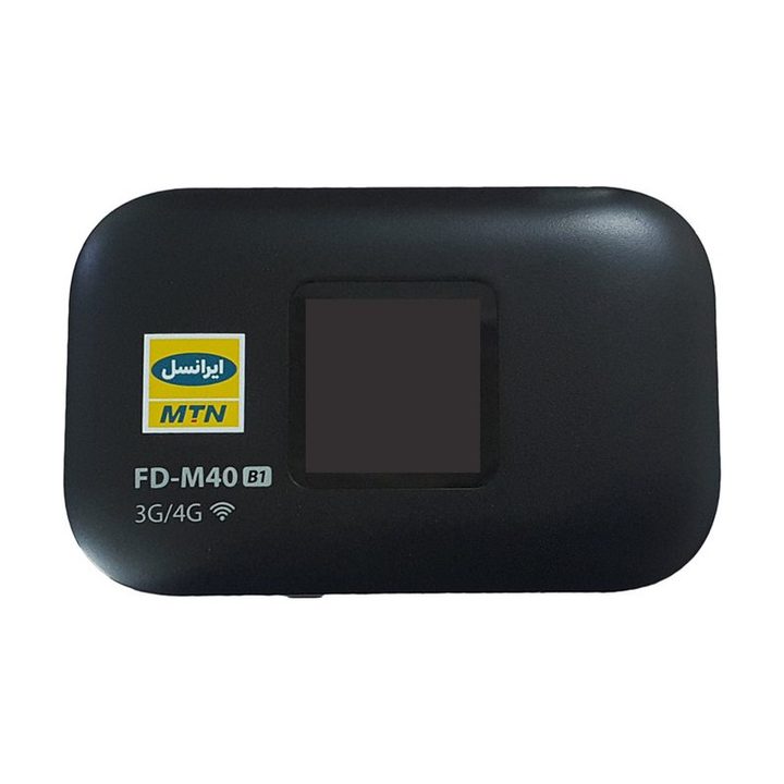 مودم 4G قابل حمل ایرانسل مدل FD-M40 با باتری 3000 میلی‌آمپر، پشتیبانی همزمان 25 کاربر، صفحه نمایش LCD، اتصال بی‌سیم و باسیم، سازگار با اندروید، ویندوز و MacOS و قابلیت پشتیبانی از پیامک و DDNS